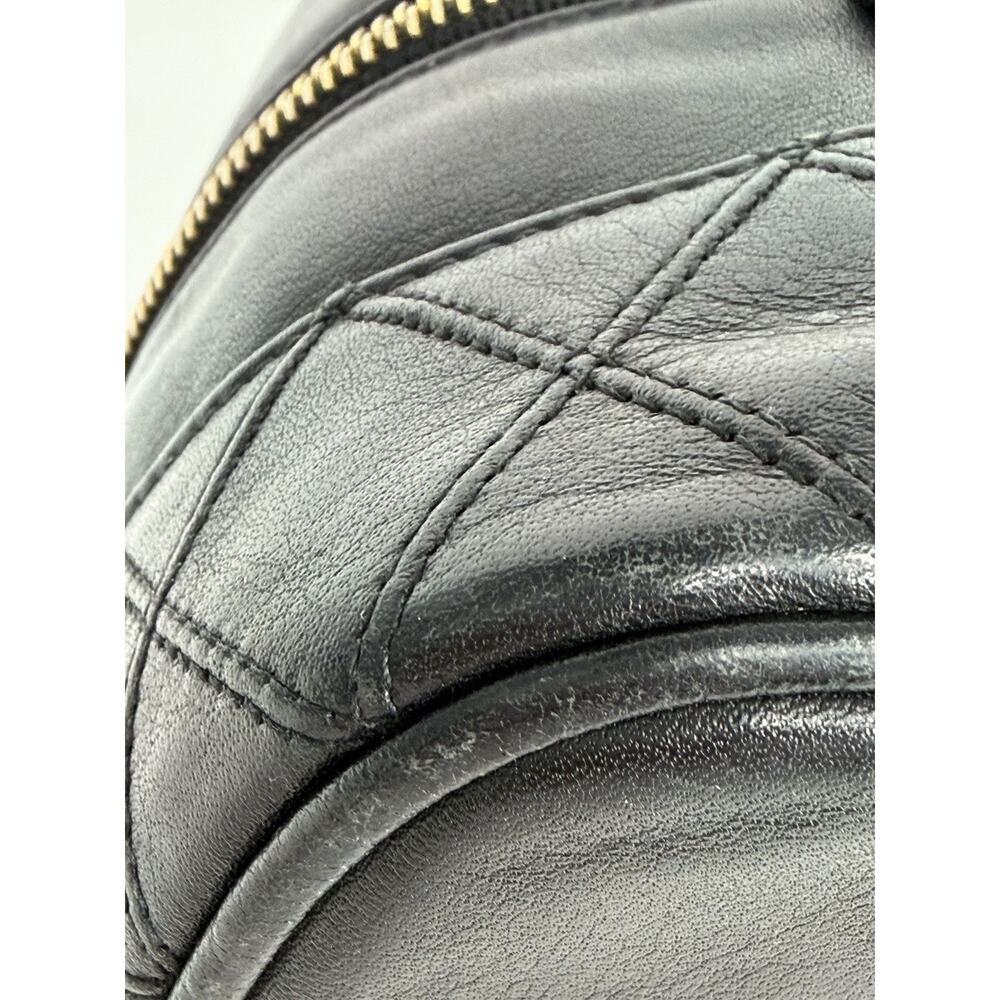 Chanel Vanity Case Vintage Black Quilted Lambskin Top Handle 1989-1991 S11 - Picture 5 of 15